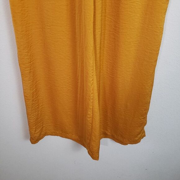 Forever 21 Women's Satin Wide Leg Pants Small Gold Pull On Flowy Lightweight - Picture 2 of 10